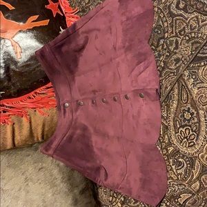 American eagle dark plum  suede miniskirt